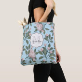 Bloemen  Roos Elegant Flower Garden Monogram Tote Bag (Dichtbij)
