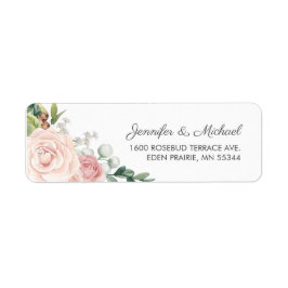 Bloemen Roos en groen bruiloft Etiket