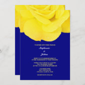 Bloemen Roos Geel Navy Blue Spring Wedding 2024 Kaart (Voorkant / Achterkant)