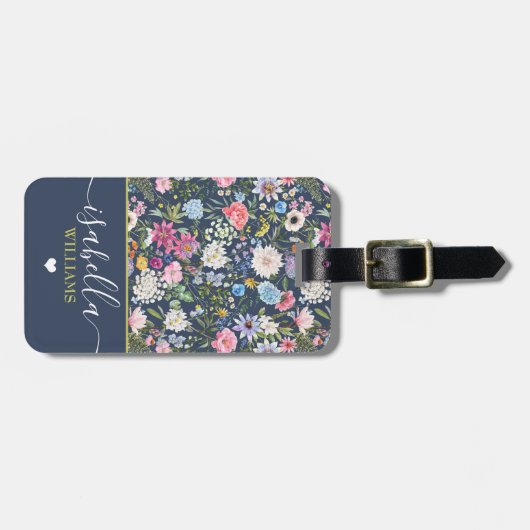  Bloemen Roos Gepersonaliseerde Wildflower Bagagelabel (Voorkant horizontaal)