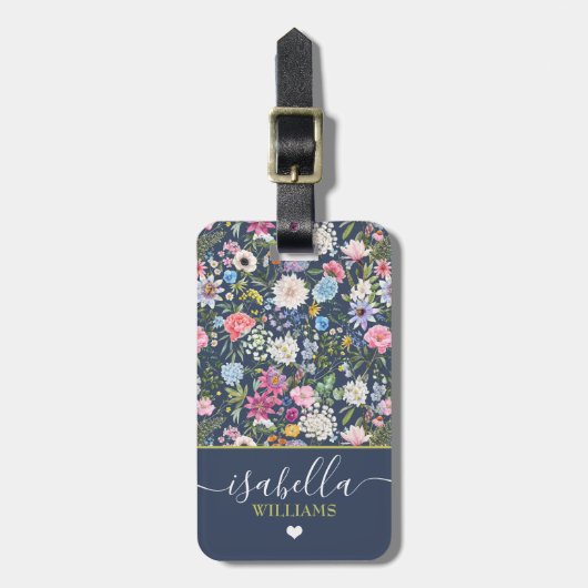  Bloemen Roos Gepersonaliseerde Wildflower Bagagelabel (Voorkant verticaal)