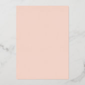 Bloemen Roos Goud Bruiloft Folie Uitnodiging (Achterkant)