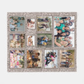  Bloemen Roos Goud Familie 11 Fotocollage Fleece Deken (Voorkant (Horizontaal))