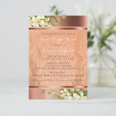 Bloemen Roos Goud Koper Metallic Blush Elegant VIP Kaart (Staand voorkant)