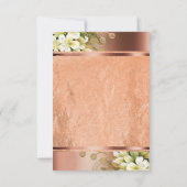 Bloemen Roos Goud Koper Metallic Blush Elegant VIP Kaart (Achterkant)