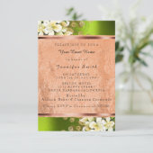 Bloemen Roos Goud Koper Verjaardagsbruids Groen Kaart (Staand voorkant)