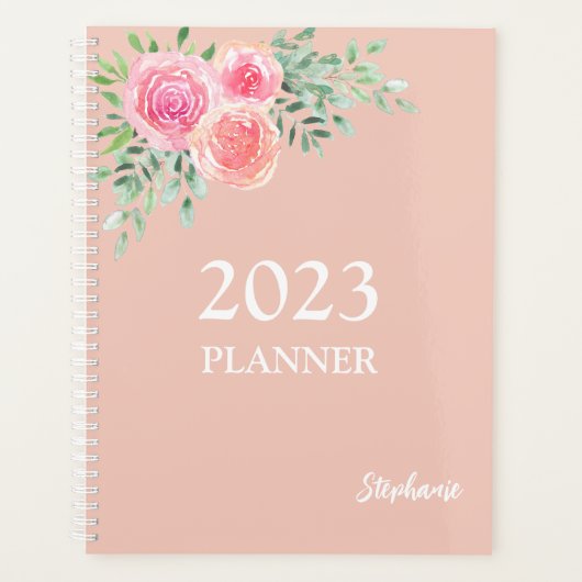 Bloemen Roos Goud Planner (Voorkant)