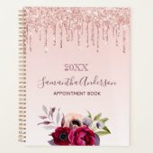 Bloemen roos goudblush roze druppels 2026 planner (Voorkant)