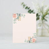 Bloemen roos goudcrème groen papier blad (Staand voorkant)