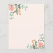 Bloemen roos goudcrème groen papier blad (Achterkant)