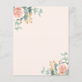 Bloemen roos goudcrème groen papier blad (Voorkant)