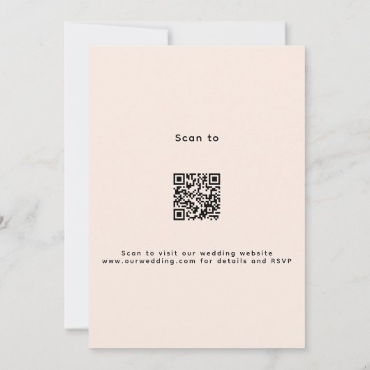 Bloemen roos gouden blos boog QR code RSVP bruilof Kaart (Achterkant)