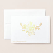 Bloemen Roos Gouden Folie Bruiloft Save the Date Folie Kaarten (Met envelop)