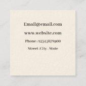 Bloemen Roos Gouden Glitter Vierkante Visitekaartje (Achterkant)