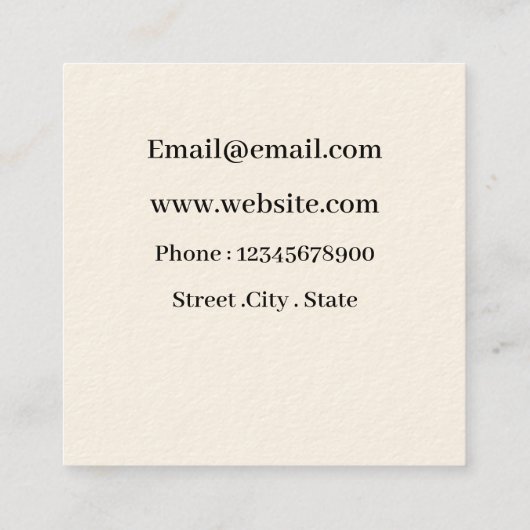 Bloemen Roos Gouden Glitter Vierkante Visitekaartje (Achterkant)