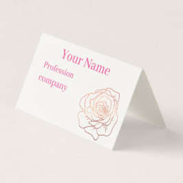 Bloemen Roos Gouden Glitter Visitekaartje