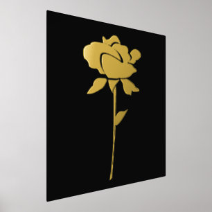 Bloemen Roos Gouden Gouden Zwart Lente Zomer Folie Afdrukken