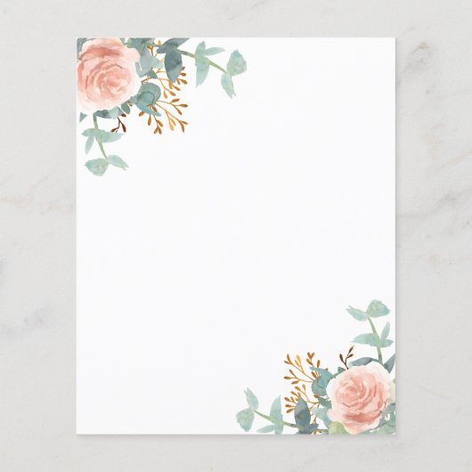 Bloemen roos gouden groen papier blad (Achterkant)