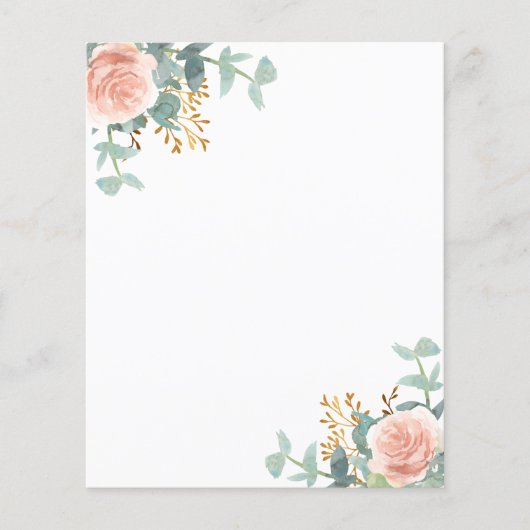 Bloemen roos gouden groen papier blad (Voorkant)