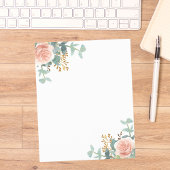 Bloemen roos gouden groen papier blad