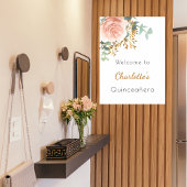 Bloemen roos gouden groen Quinceanera welkom Poster