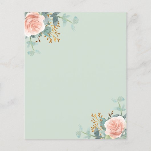 Bloemen roos gouden salie groen papier blad (Achterkant)