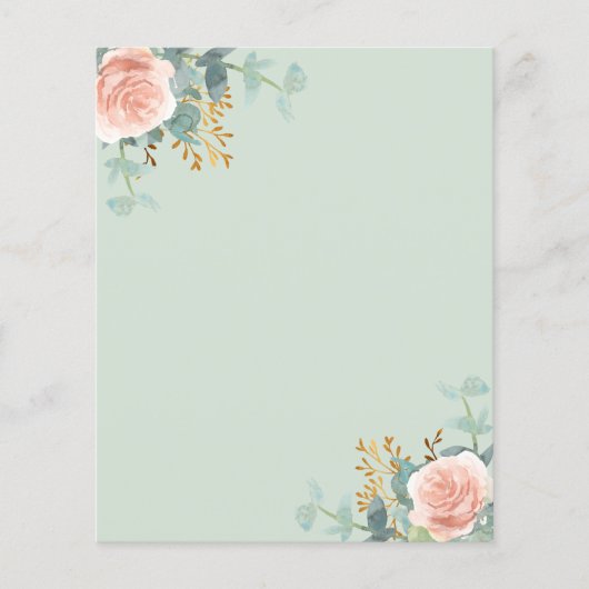 Bloemen roos gouden salie groen papier blad (Voorkant)