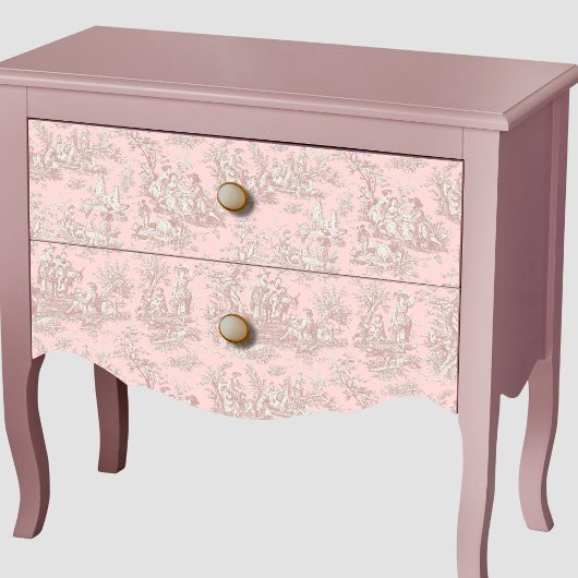 Bloemen roos Gouden Toile de Jouy Tissuepapier