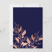 Bloemen roos gouden typografie navy blauw chique b kaart (Achterkant)