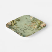 Bloemen Roos Greenery Papieren Bordje (Gebogen)