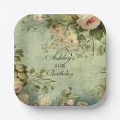 Bloemen Roos Greenery Papieren Bordje (Voorkant)