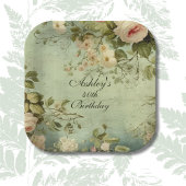  Bloemen Roos Greenery Papieren Bordje