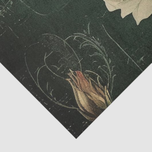 Bloemen Roos Groen Decoupage Tissuepapier (Detail)