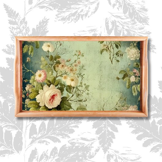 Bloemen Roos Groen Decoupage Tissuepapier