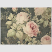 Bloemen Roos Groen Decoupage Tissuepapier (Voorkant)