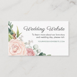 Bloemen Roos & groen krans bruiloft website Kaart