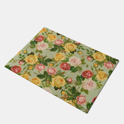 Bloemen Roos Patroon Girly Deurmat (Schuin)