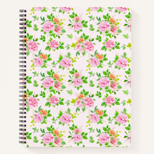 Bloemen Roos Pattern-23656 Notitieboek (Voorkant)