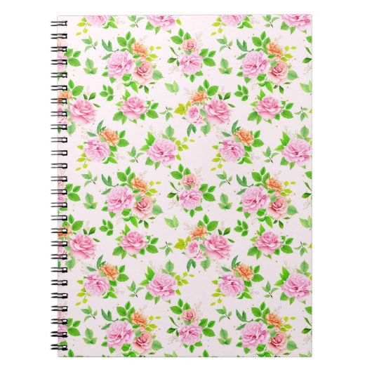 Bloemen Roos Pattern-23656 Notitieboek (Voorkant)