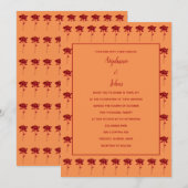 Bloemen Roos Patterns Terracotta Sinaasappel bruil Kaart (Voorkant / Achterkant)