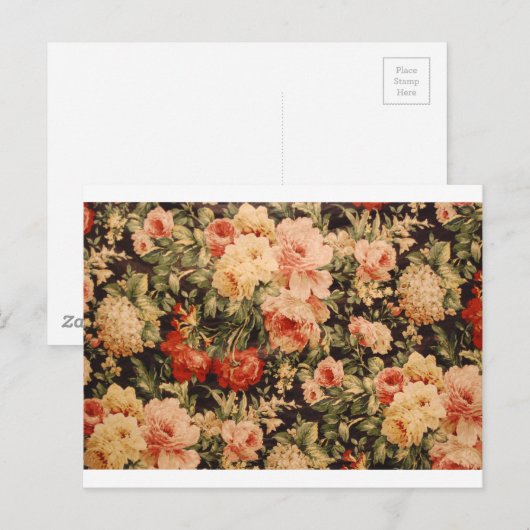 bloemen roos stijl 900s briefkaart (Voorkant / Achterkant)