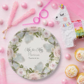 Bloemen Roos Succulent Foliage Mr en Mrs Wedding Papieren Bordje (Feest)