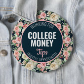 Bloemen Roos | Tips gewaardeerd | Studiegeld Ronde Button 6,0 Cm (In situ)