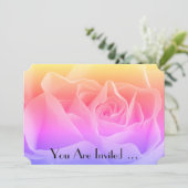 Bloemen Roos veelkleurige uitnodiging (Staand voorkant)