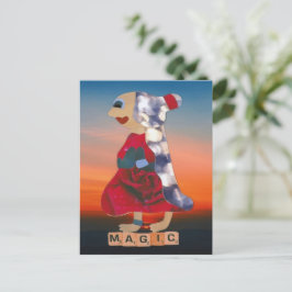 Bloemen roos vrouw in sunset the sky is the limit  briefkaart