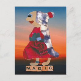 Bloemen roos vrouw in sunset the sky is the limit  briefkaart