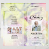 Bloemen rouwbrief template (Voorkant / Achterkant)