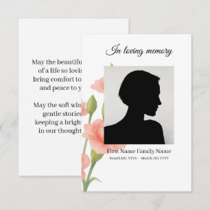 Bloemen rouwkaart informatiekaartje