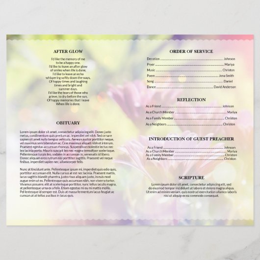 Bloemen rouwtemplate (Achterkant)