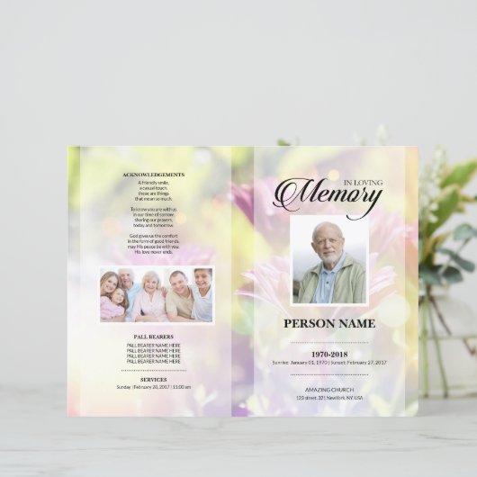 Bloemen rouwtemplate (Staand voorkant)